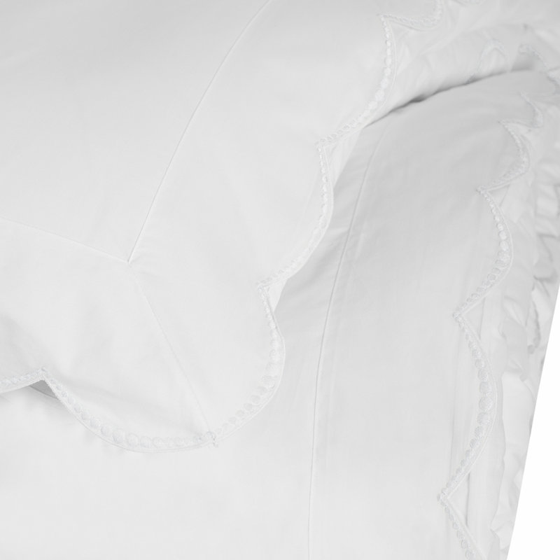 Nazaré 100% Cotton Percale, Duvet Cover, King, white/ white