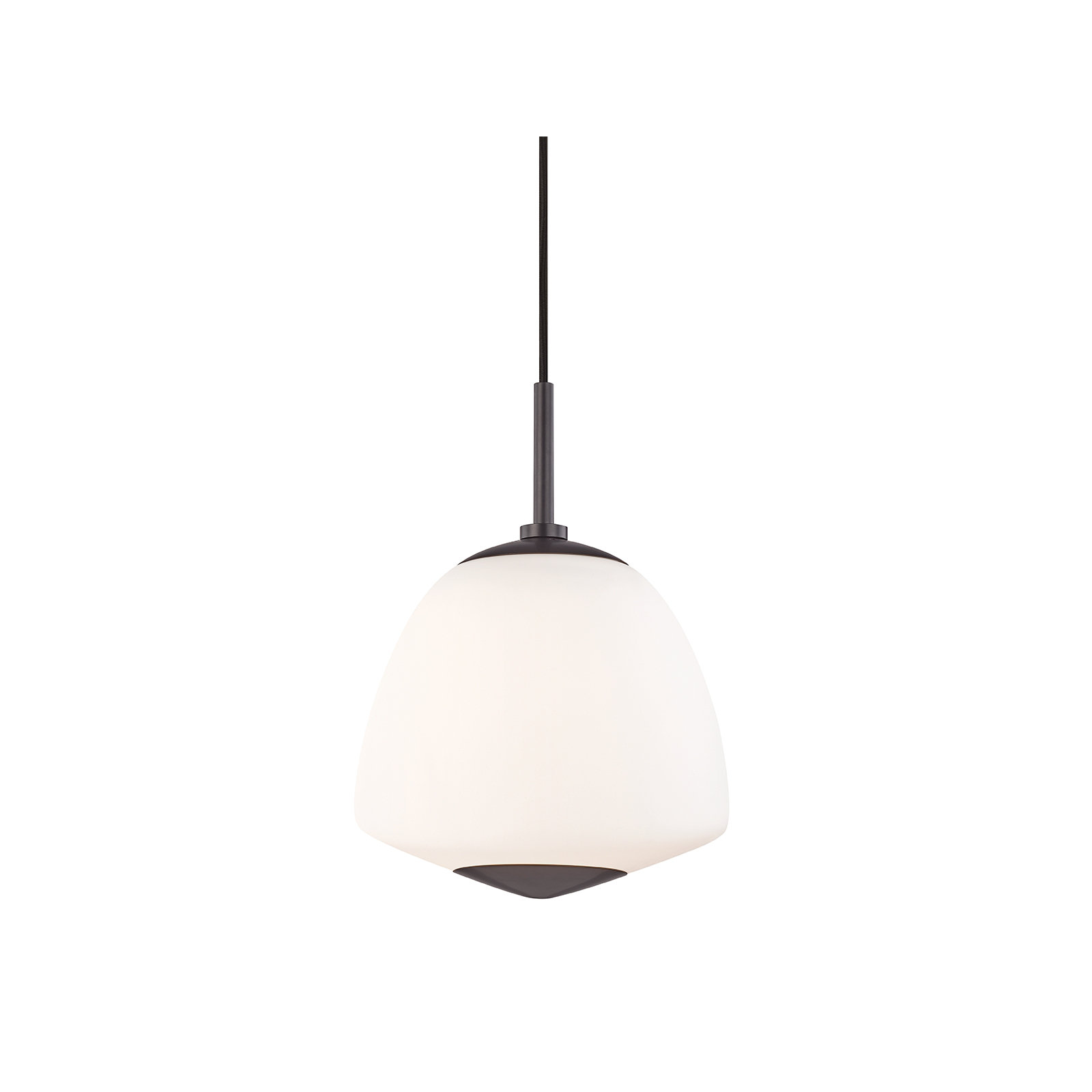 Darby Single Light Glass Dimmable Pendant, Old Bronze, 11" H x 8" W x 8" D