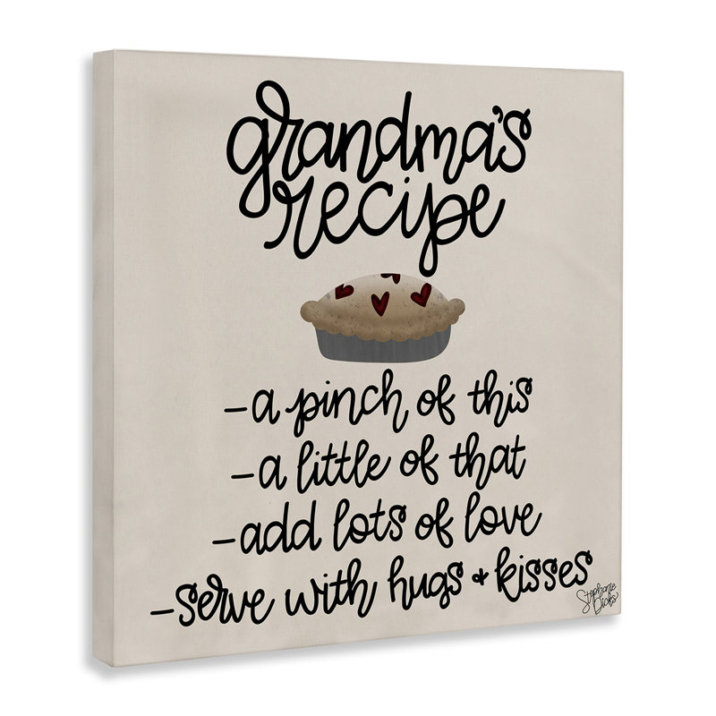 Art mural sur toile, "Grandma's Dessert Recipe" par Stephanie Dicks, H 24 po x l 24 po