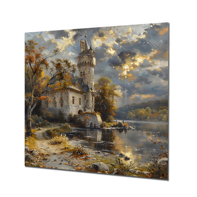 Beige Grey Summer Turreted Tower Castle II - Castles Wall Art