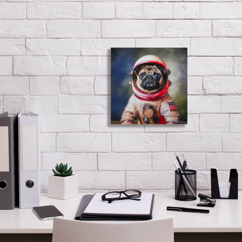 Toile épique Graffiti «Pug Grissom» par Sean Parnell, 12 po x 12 po, H 12 po x l 12 po