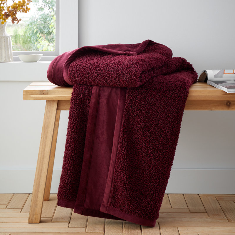 So Soft Velvet Boucle Blanket Throw, Olive