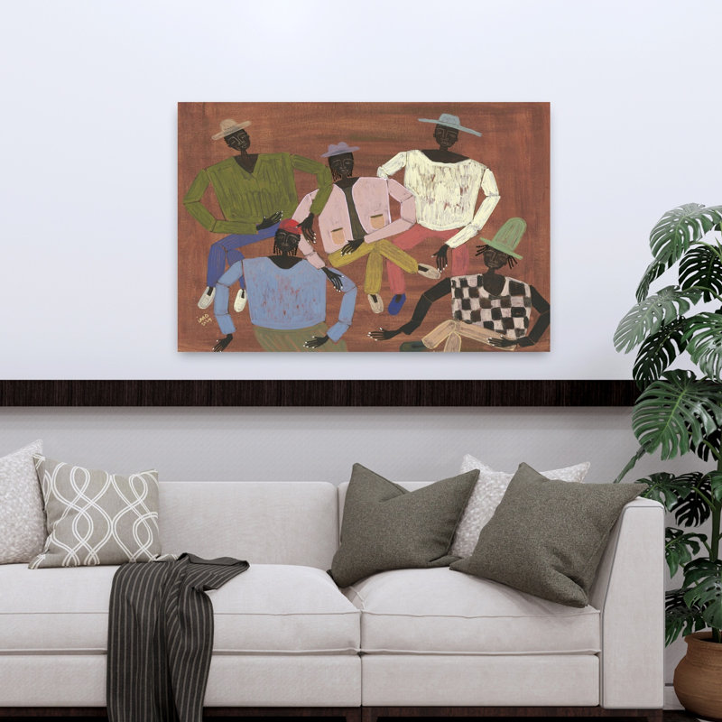 «Long Time No See Colorful Retro Rustic Portrait», art mural, H 32 po x l 48 po