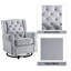 Fauteuil simple de style américain avec boutons, fauteuil tigre rembourré, design compact, dossier haut, accoudoirs, fauteuil de balcon.