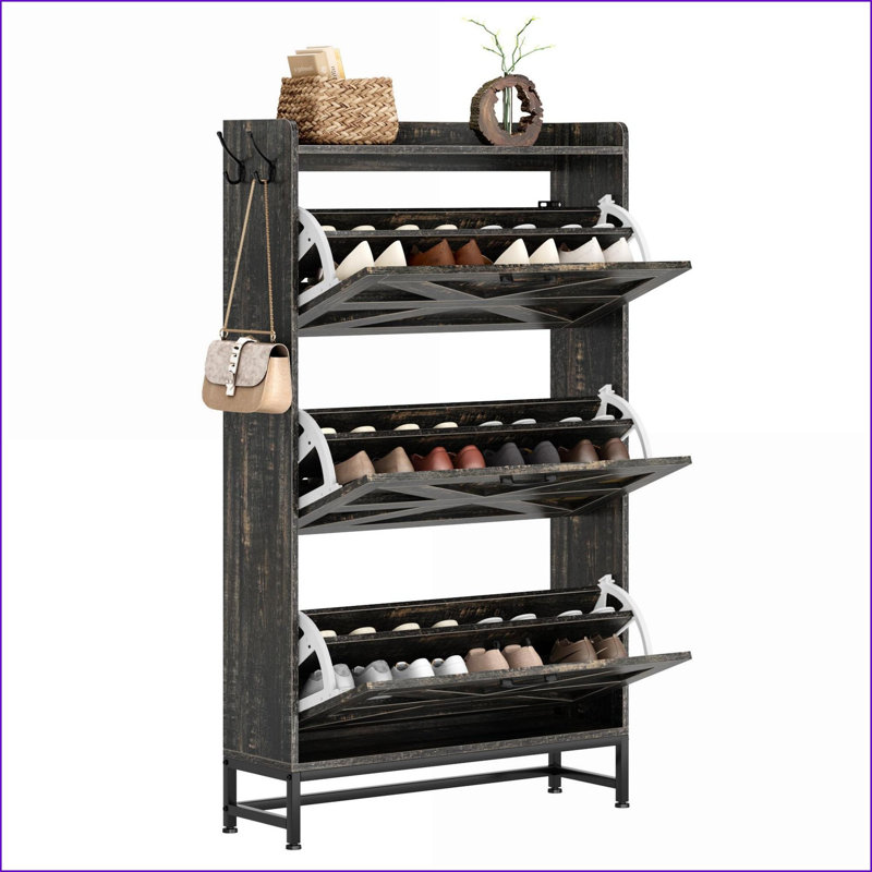 Range-chaussures à 2 tiroirs, rangement gris ardoise | Traditionnel | Hall d'entrée