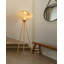 Lampe sur pied en bois massif tissé de bambou de style japonais
