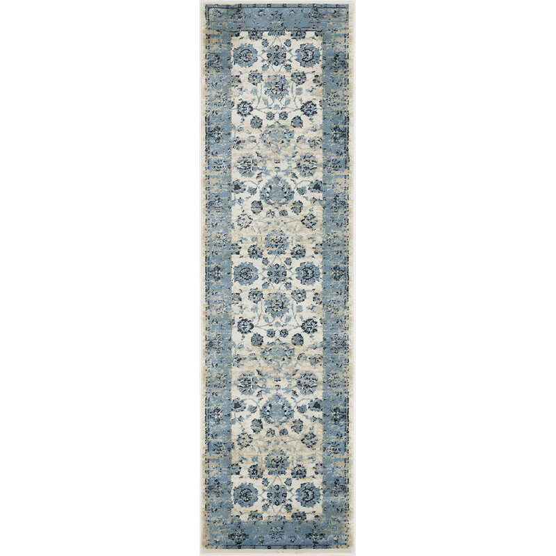 Tapis de couloir oriental ivoire 8 'Dhurrie