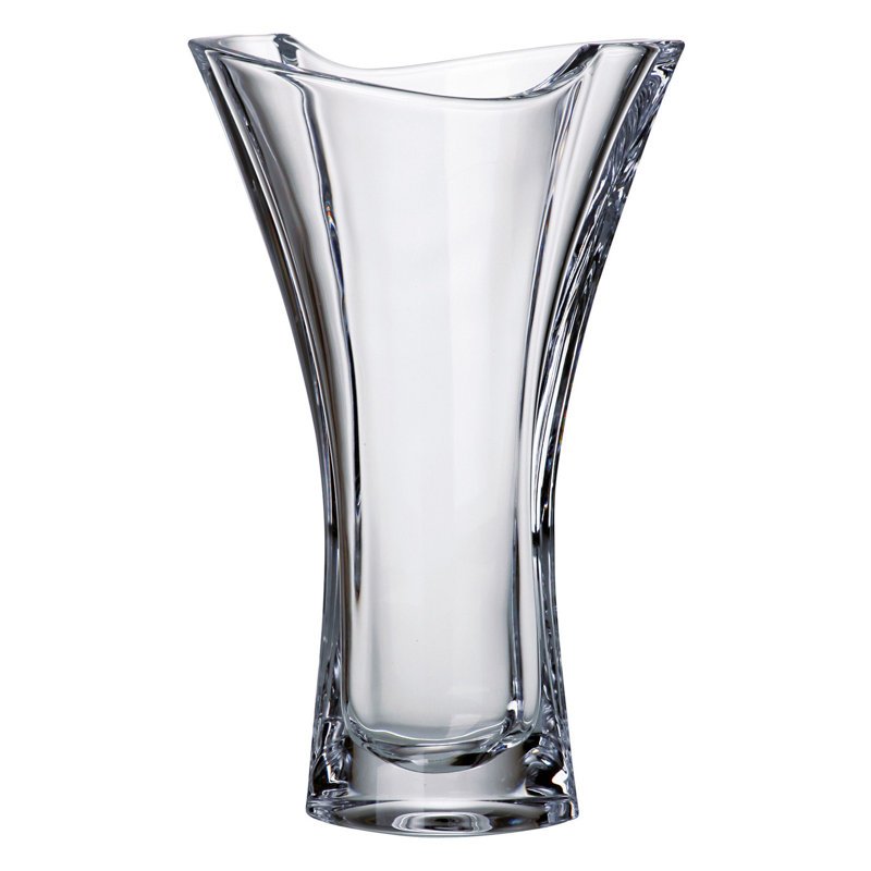 Crystalline Glass Table Vase, 10" H x 6.5" W x 4.25" D