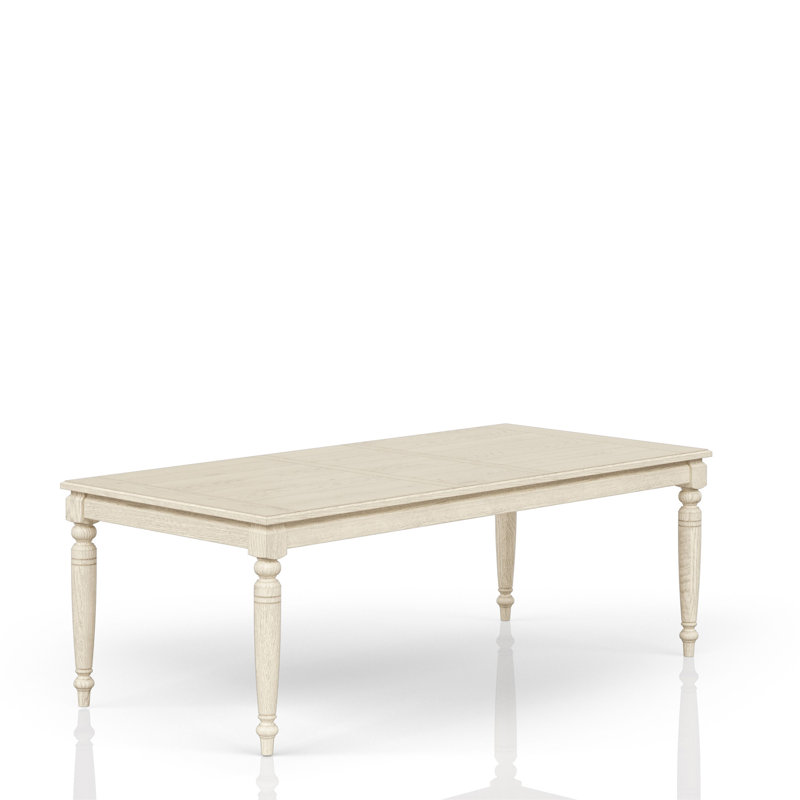 Table avec feuille - Blanc délavé, Blanc