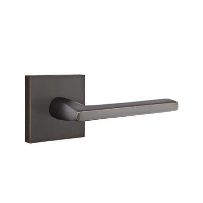 Emtek Privacy Leverset w/ Square Rosette and Helios Lever