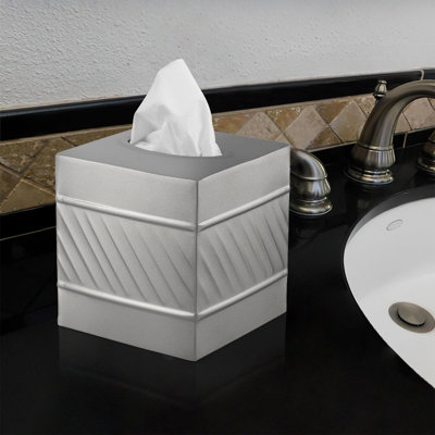 Wave Embossed Metal Tissue Box Cover