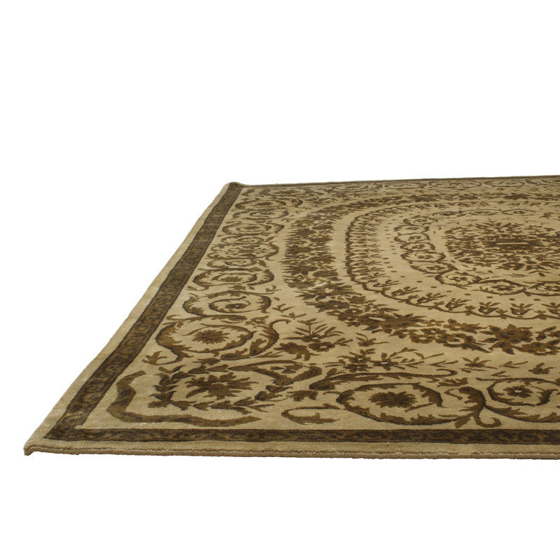 Alfonsa One-of-a-Kind 9' X 12' Wool Area Rug in Cream