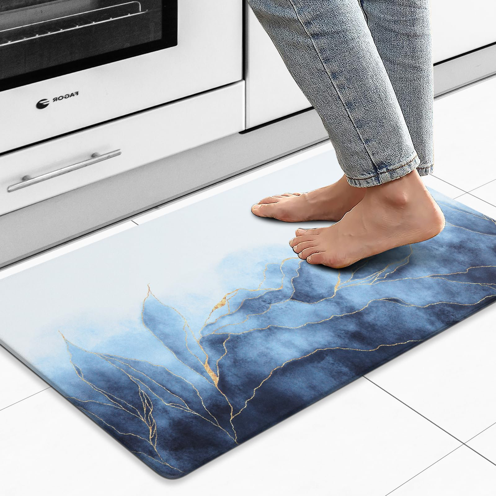 Anti-fatigue Kitchen Mat, Anti-slip Hallway Balcon Polyester