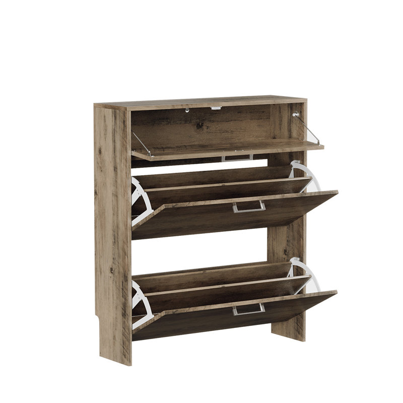 Armoire à chaussures à 2 tiroirs l 31 po, Gris délavé