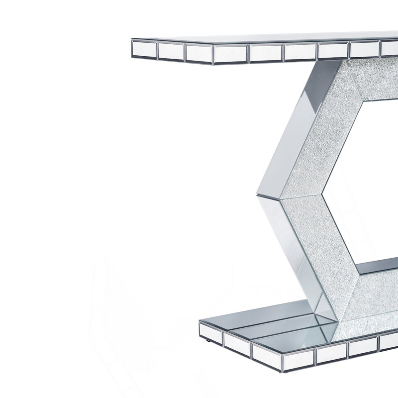 Console de hall d'entrée en miroir Sparkling Crystal Hexagon