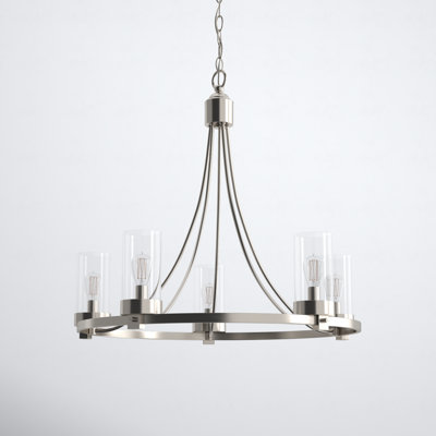 Laurie 5 - Light Dimmable Wagon Wheel Chandelier
