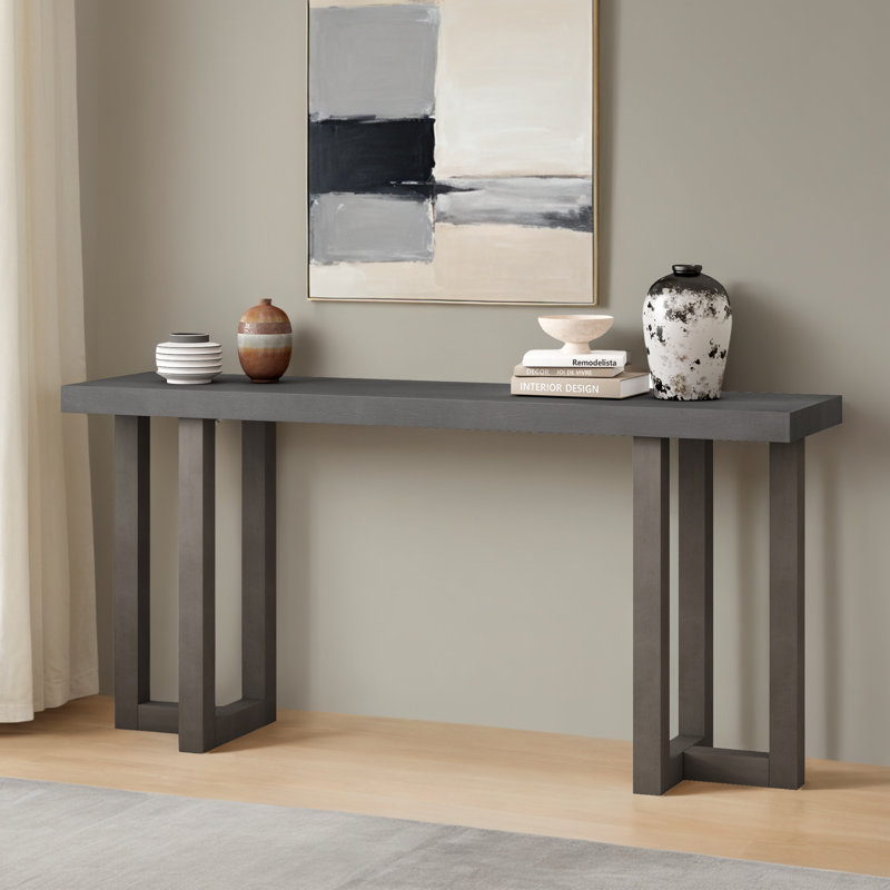 Table d'appoint 63,02 "pour le couloir, Gris foncé / gris clair