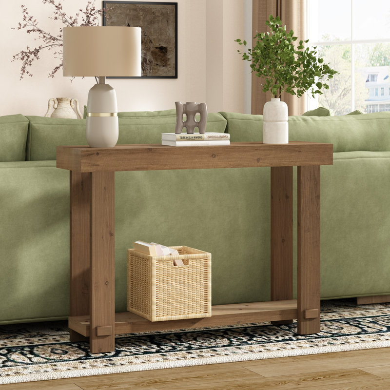 Solid Wood Top Console Table, L 42,5 po