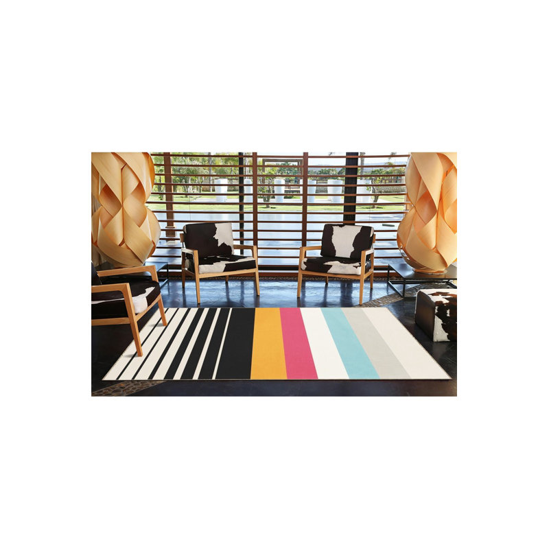 Tapis horizontal tissé à motifs de couleurs mélangées pastel, Tapis de couloir 3 pi 3 po x 6 pi 7 po inclus