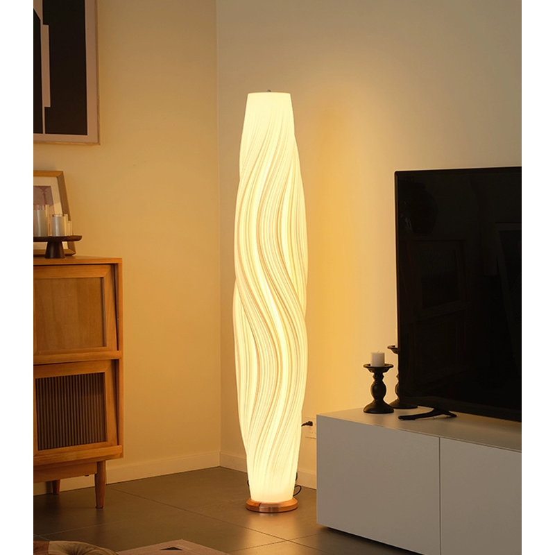 Twisted Wave Cylinder Floor Light Fixture