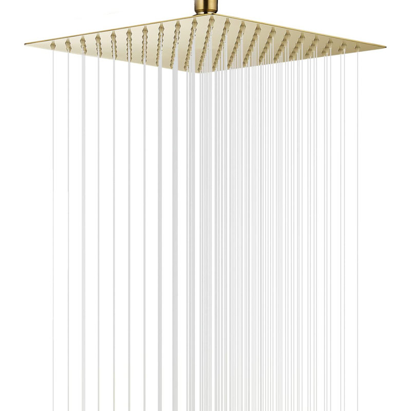 SH-12-BG High Pressure Square Shower Head 12 Inches, Brushed Gold