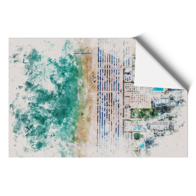 Lido Di Jesolo in Italy - Unframed Painting, 59cm H x 84cm W x 0.1cm D