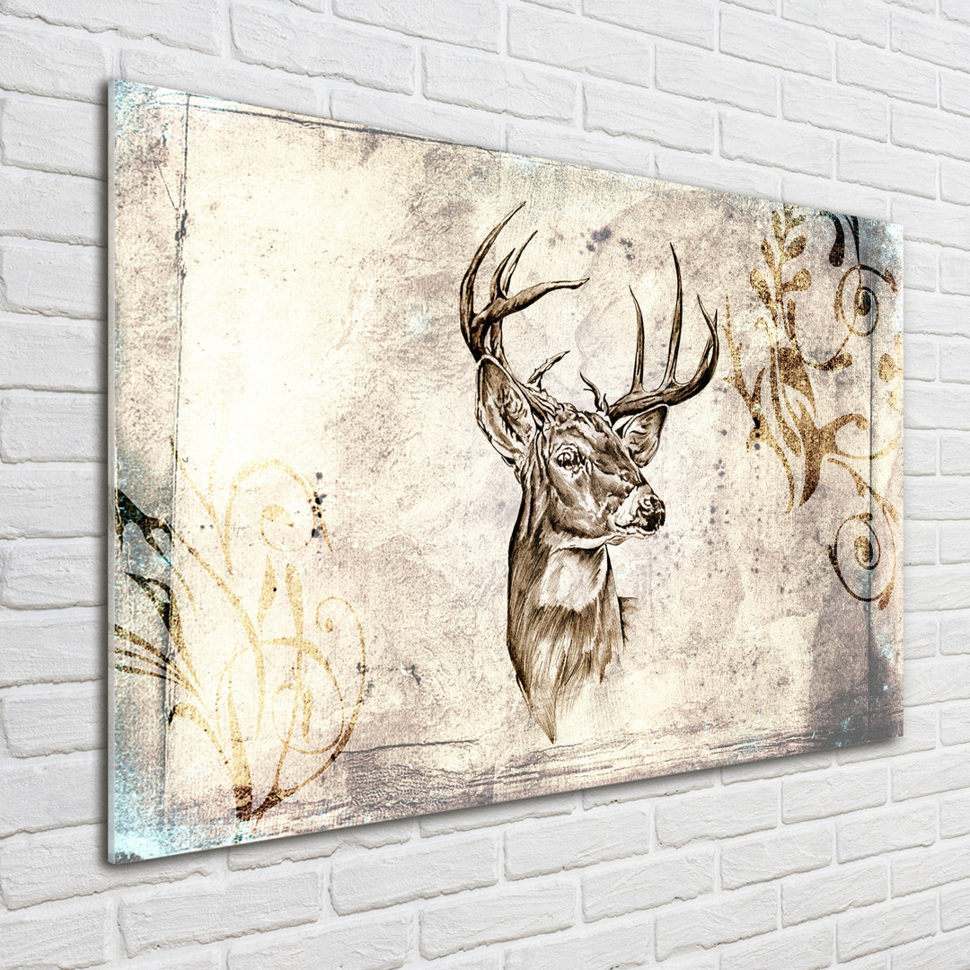 Glasbild Deer