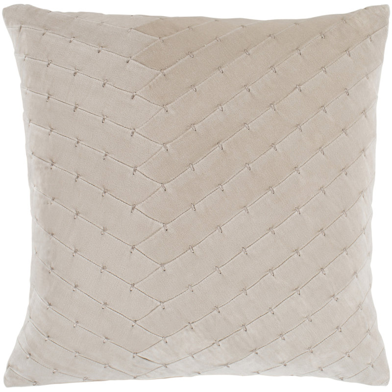 Aviana Border Cotton Throw Pillow Cover, 20" x 20", Dark Blue, Down