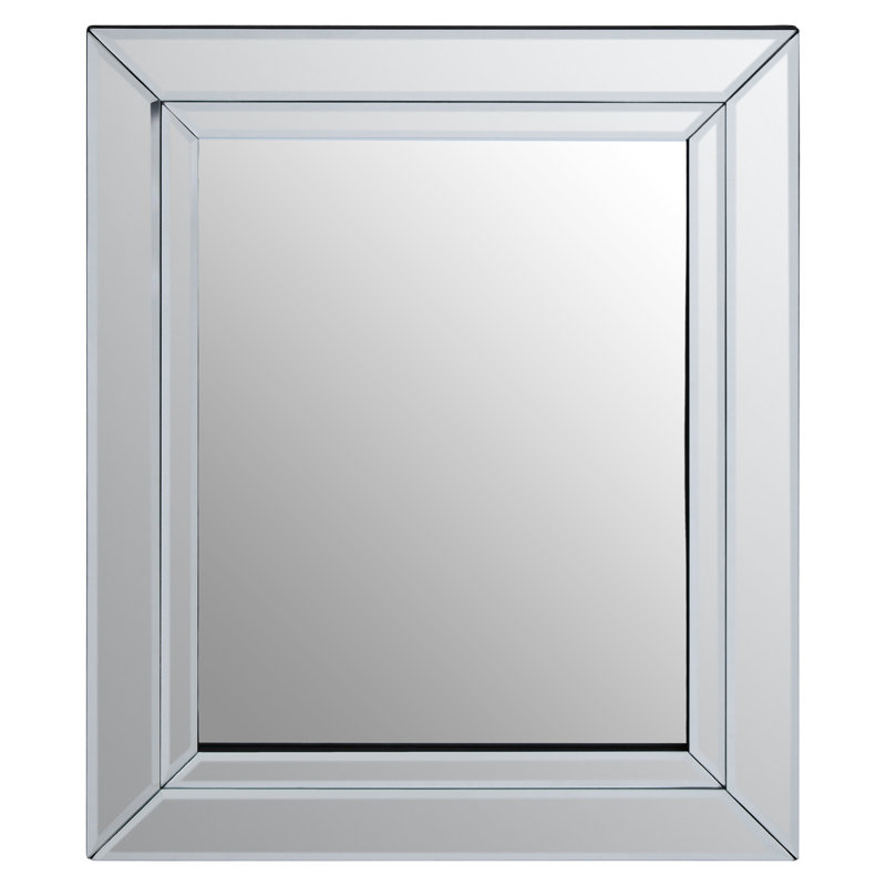 Branda Glass Rectangle Wall Mirror, 69cm H x 58cm W
