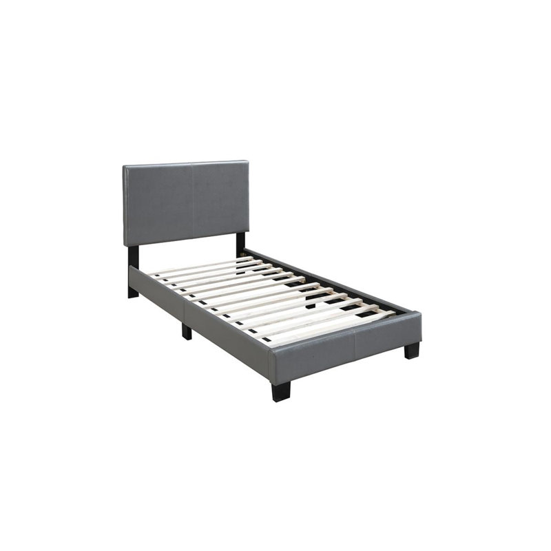Aimee-Leigh Upholstered Low Profile Platform Bed, Twin, Brown