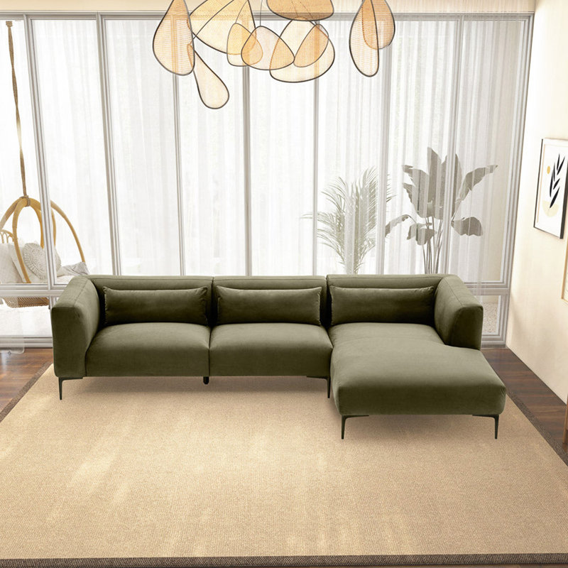Canapé modulaire en velours en L Lyy