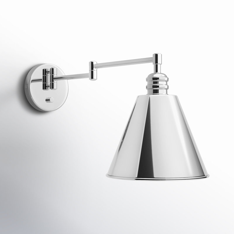 Cidni Steel Swing Arm Sconce, Polished Nickel