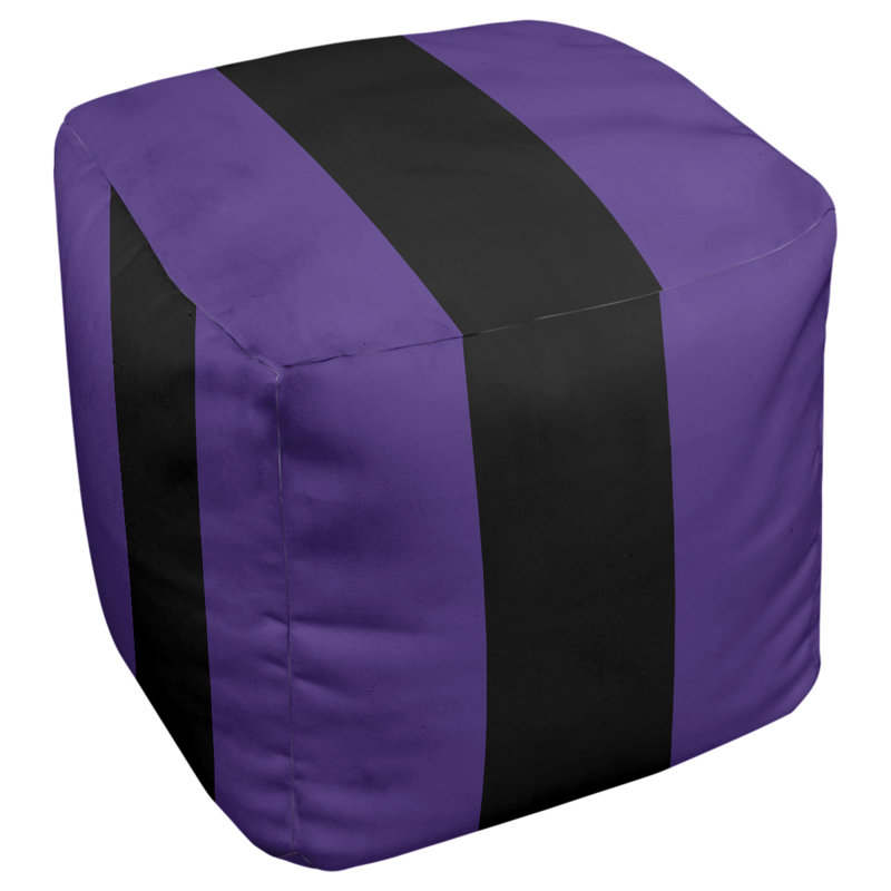 Repose-pieds cube la ours college stripes, Mauve / noir / mauve