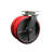 8 Inch Dual Red Poly on Cast Iron Wheels Swivel Caster with Ball Bearing SCC