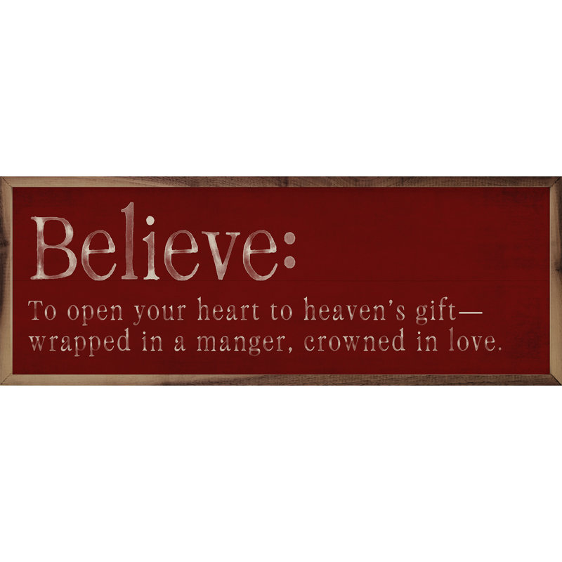 Believe Definition, 12" H x 36" W