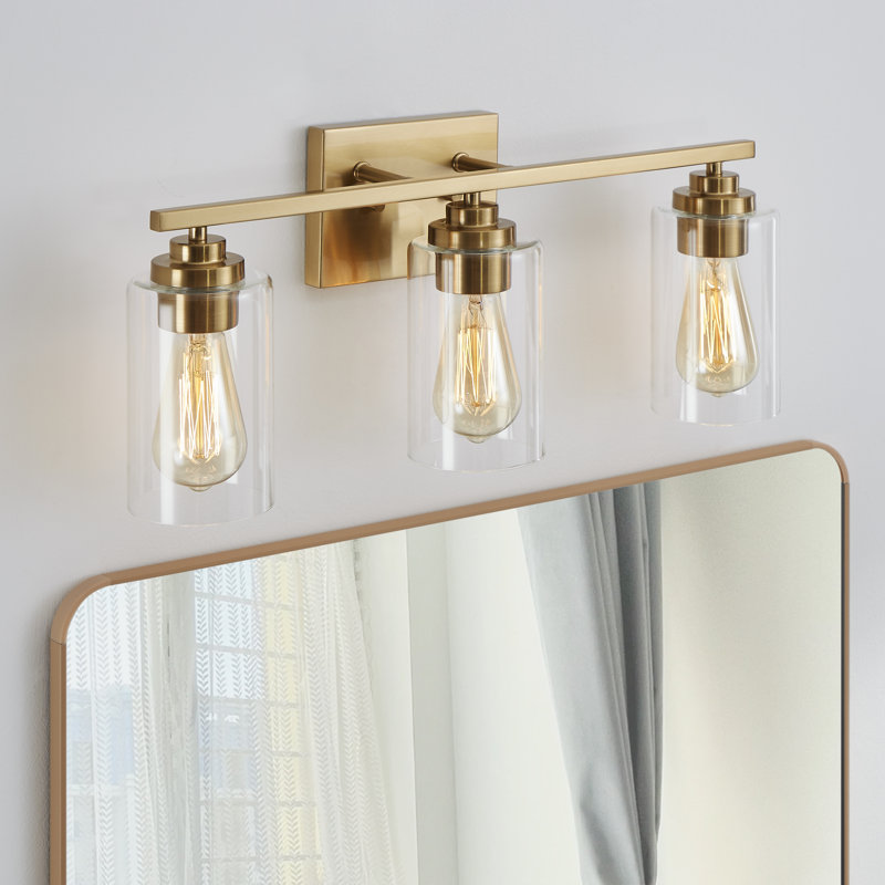 Quitterie - Éclairage pour meuble-lavabo, Or, Clear, 3