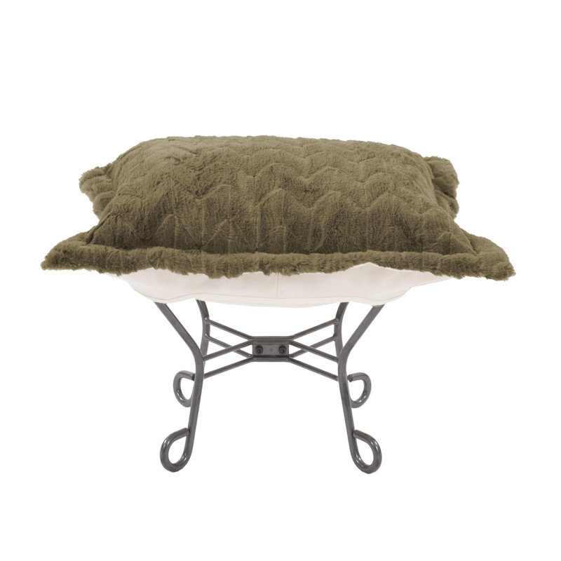Repose-pieds Scroll Puff Angora, Vert