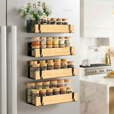 4 Pack Magnetic Spice Rack Organizer