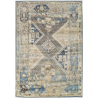 Tapis bleu marine / ivoire Docanto