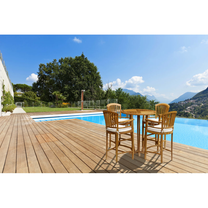 Bauman Outdoor Teak Bar Stool