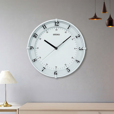 Light Gray Round Wall Clock for  Living Room