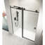 Porte de douche coulissante noire l 60 po x H 76 po avec verre transparent