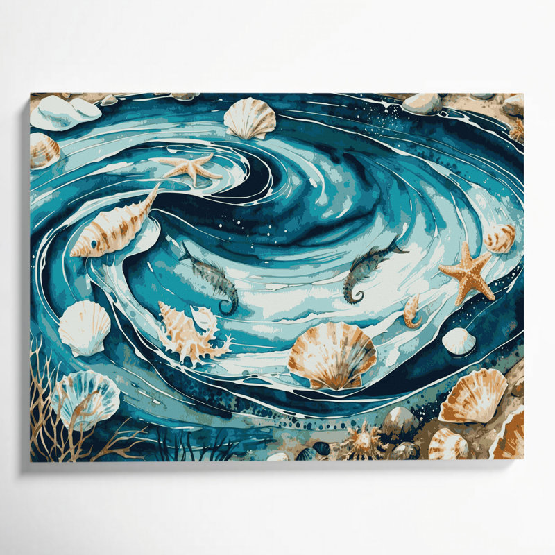 Art mural sur toile beige, H 11 po x l 14 po