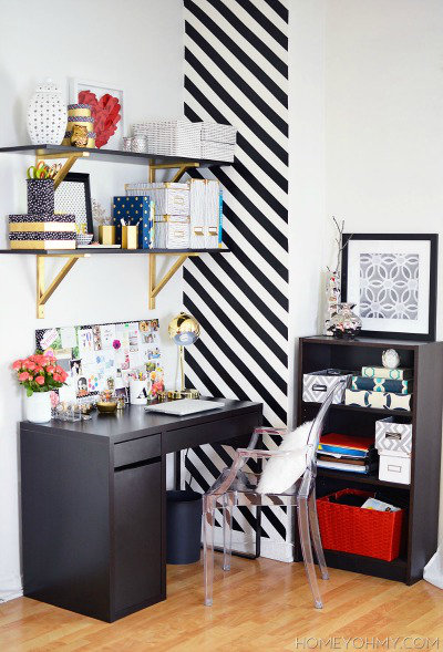 Amy's White Black and Gold Home Office