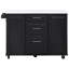 Îlot de cuisine avec rangement, armoire à poubelle inclinable et organisateur d'armoire coulissant, armoire d'appoint roulante