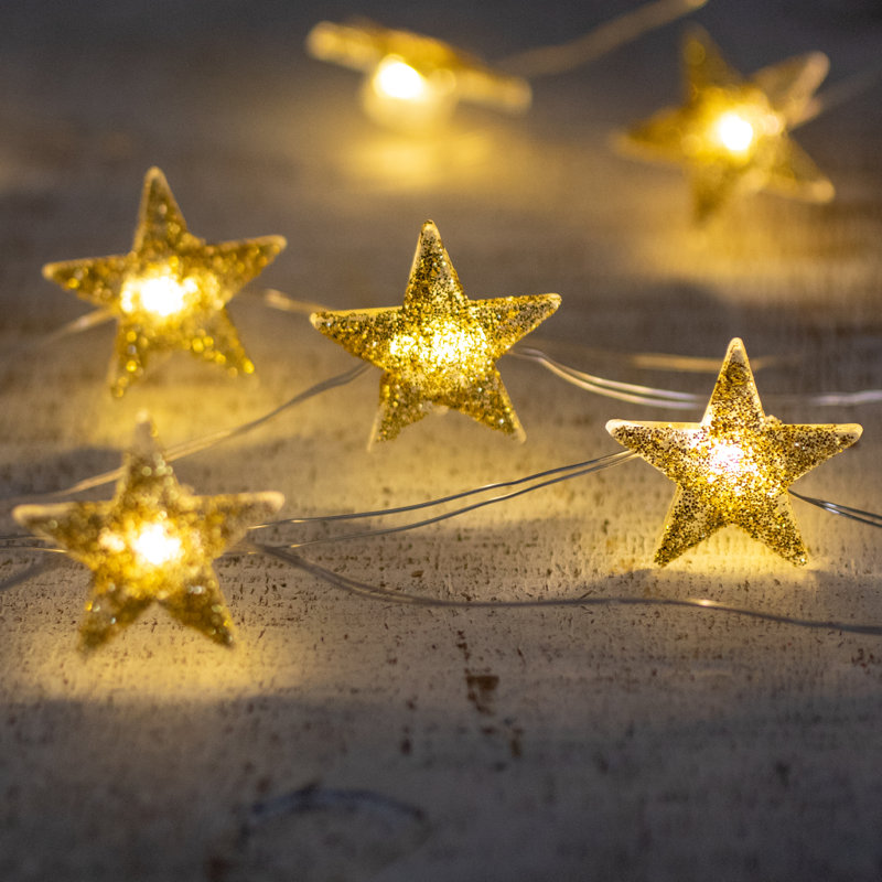 Guirlande de Noël 10 lumières à DEL dorées 10 fils 5,25 pi