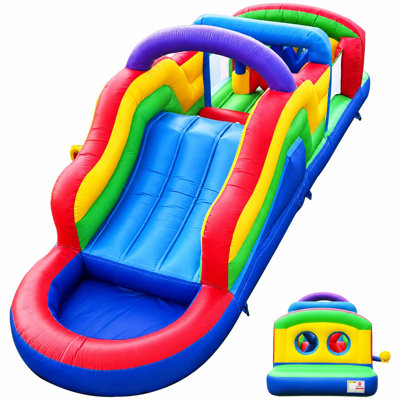 GR8FUN 25Ft Commercial Obstacle Course Inflatable Bounce House with Blower Heavy Duty PVC Bounce House Water Slides Inflatable Obstacle Course for Birthday Party Rental Gift