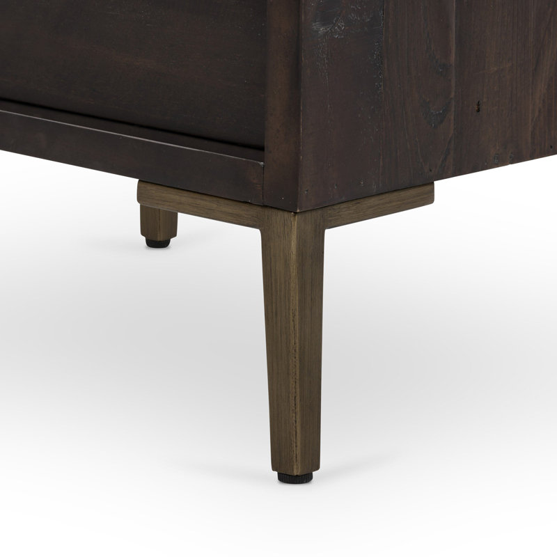 Wyeth 1 - Drawer Solid Wood Nightstand, Black