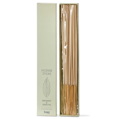 Bergamot Green Tea Incense Sticks Set Of 30 Multicolored Wood Everyday