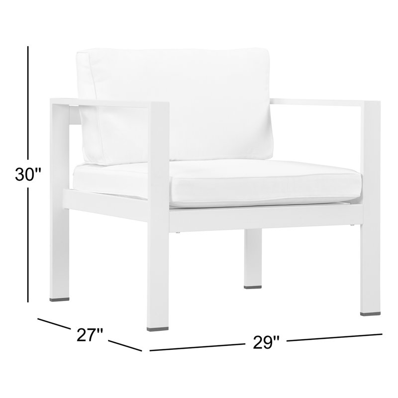 Devan Patio Lounge Chair, White